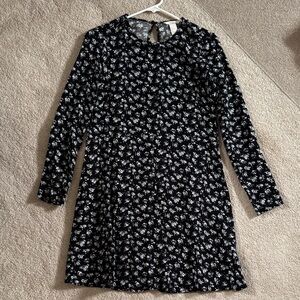 H&M Navy Dress with White Floral Print